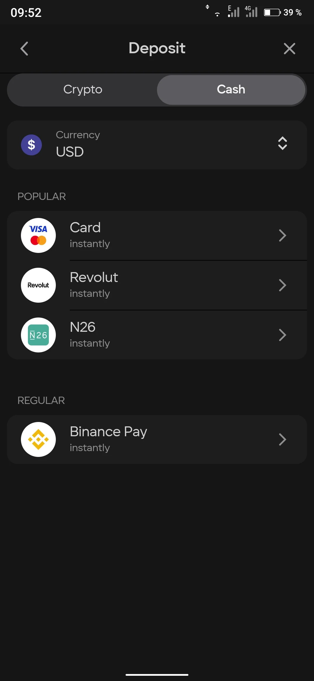 طرق الإيداع النقدي في Parimatch - كارت بنكي وRevolut وBinance Pay